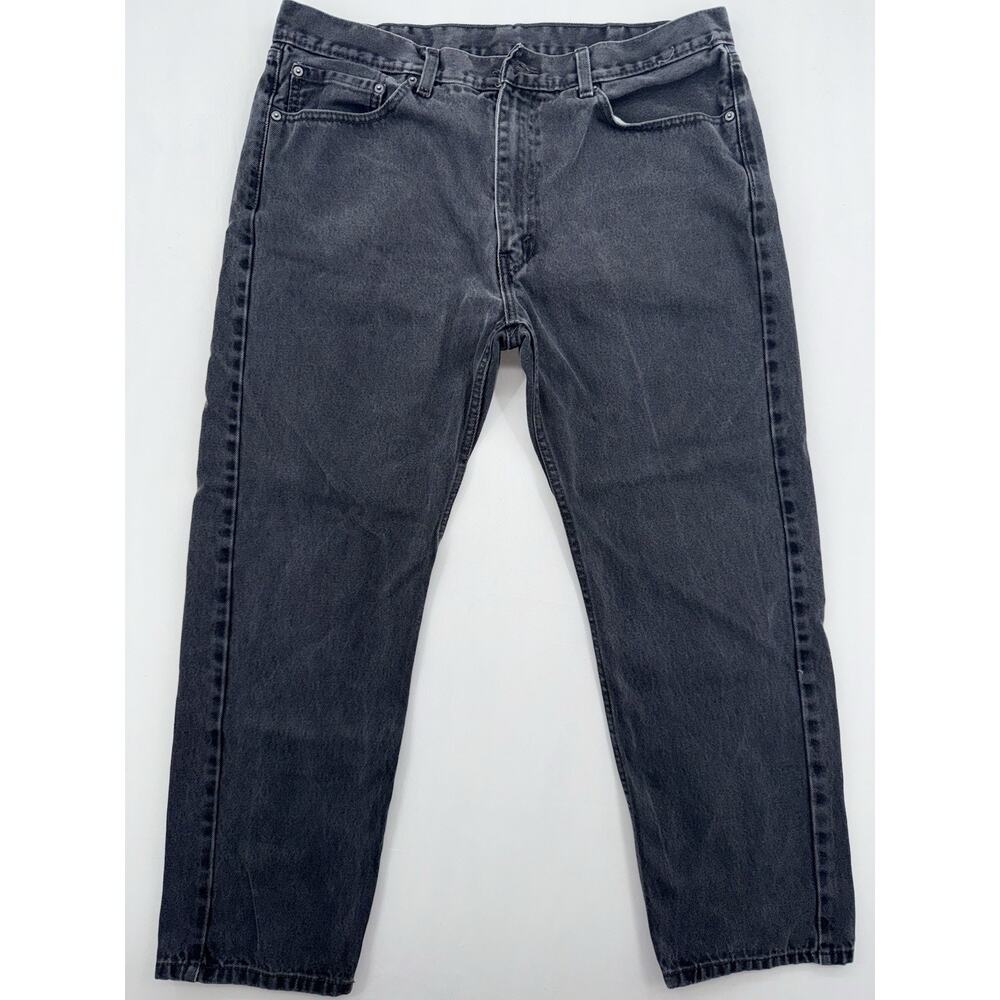 Levi's 505 Regular Fit Black Denim Straight Leg Jeans‎ W38 L30 Read